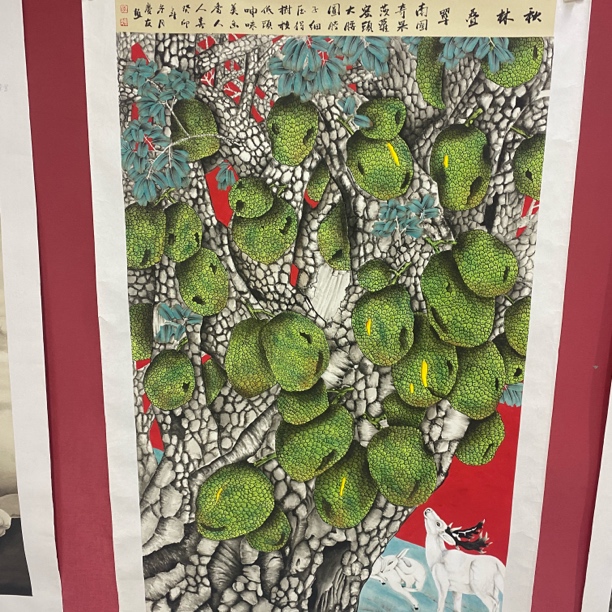 李老师菠萝蜜花鸟作品