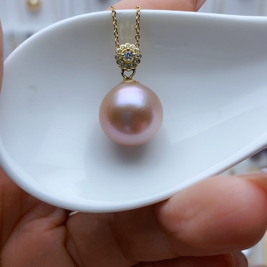 淡水珍珠吊坠(赠链)银S925镶嵌