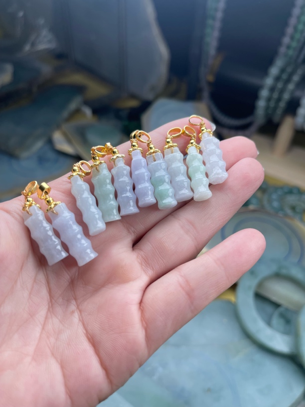 天然翡翠竹子多样性发一件