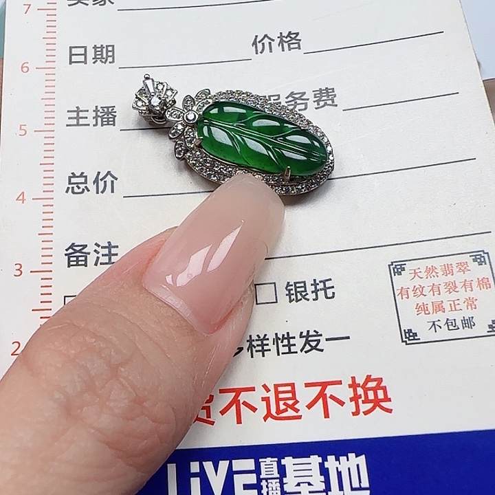 翡翠颈饰银S925镶嵌天然