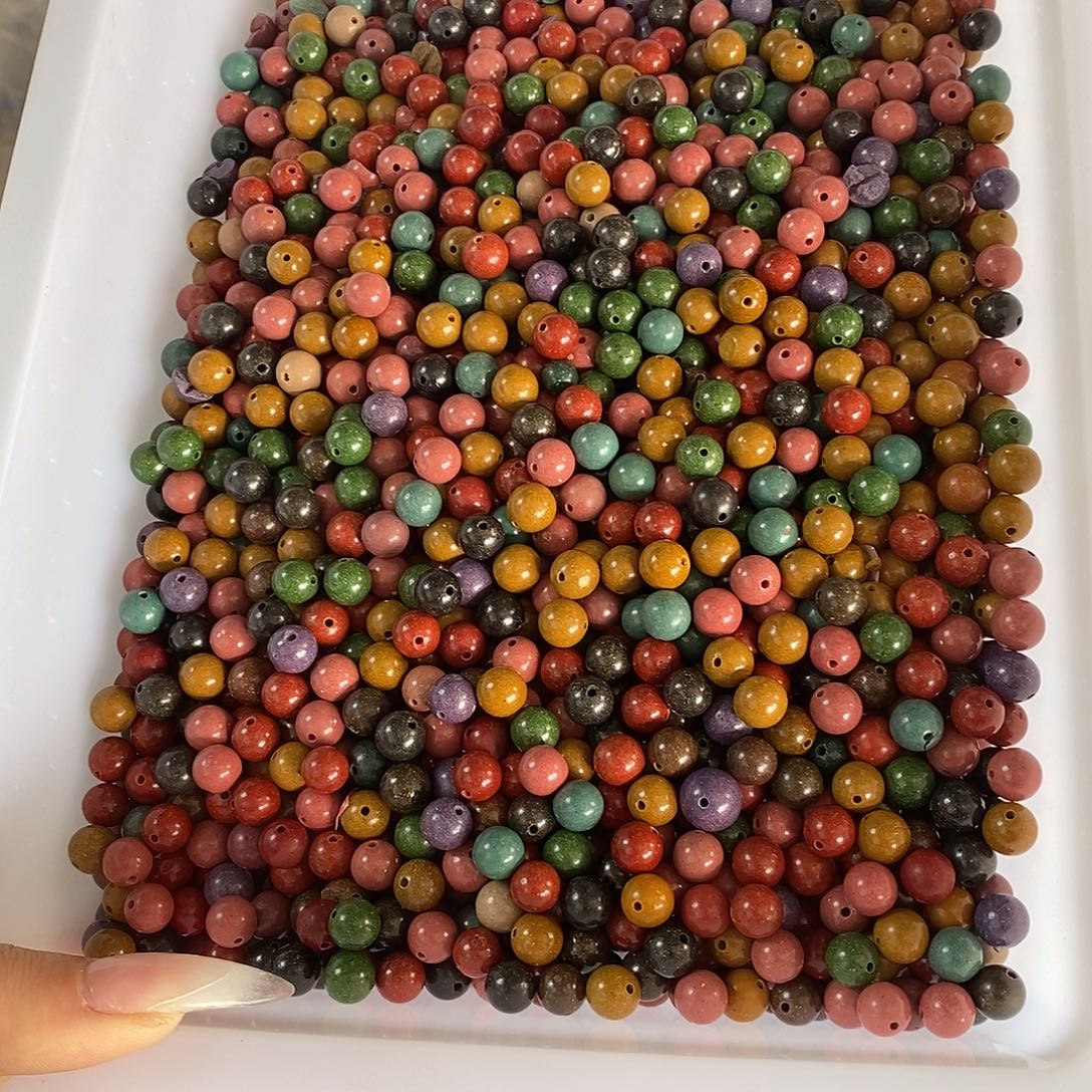 脆***筒珠串0.8多宝瑕疵珠690g