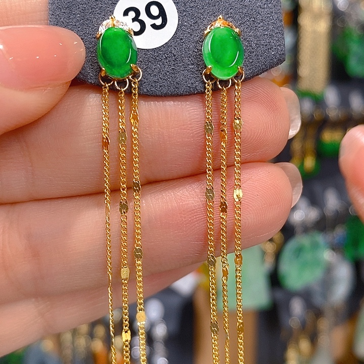 翡翠未镶嵌耳饰翡翠