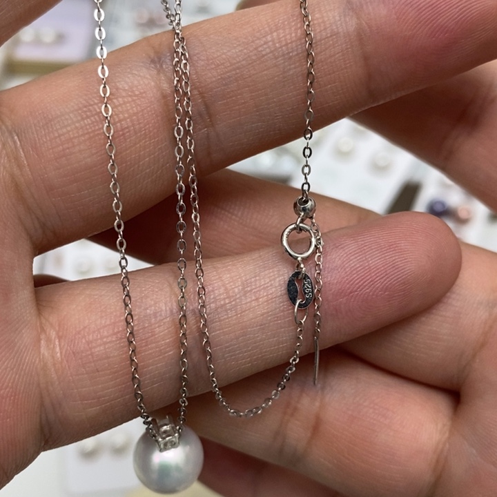 银O链银S925镶嵌淡水珍珠