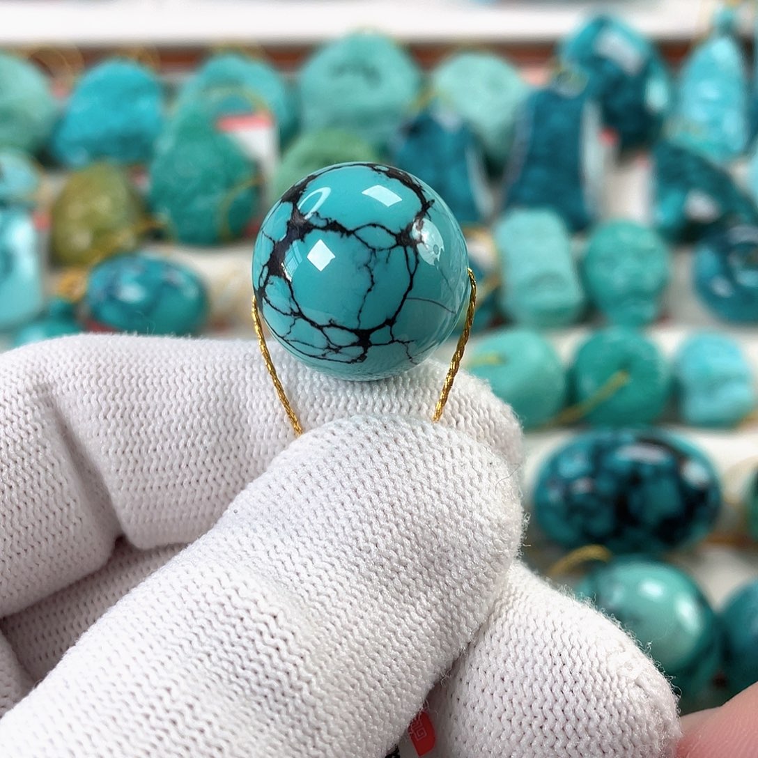 绿松石未镶嵌车挂尺寸18.8