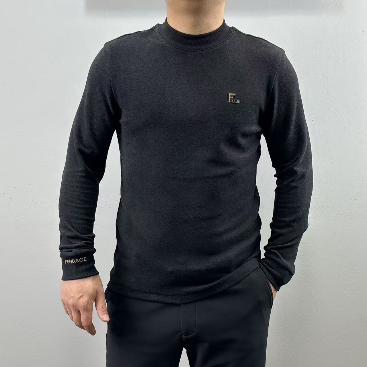 杰克朗博【柔感4号】半高领口山羊绒混纺长袖男士单穿打底衫6500