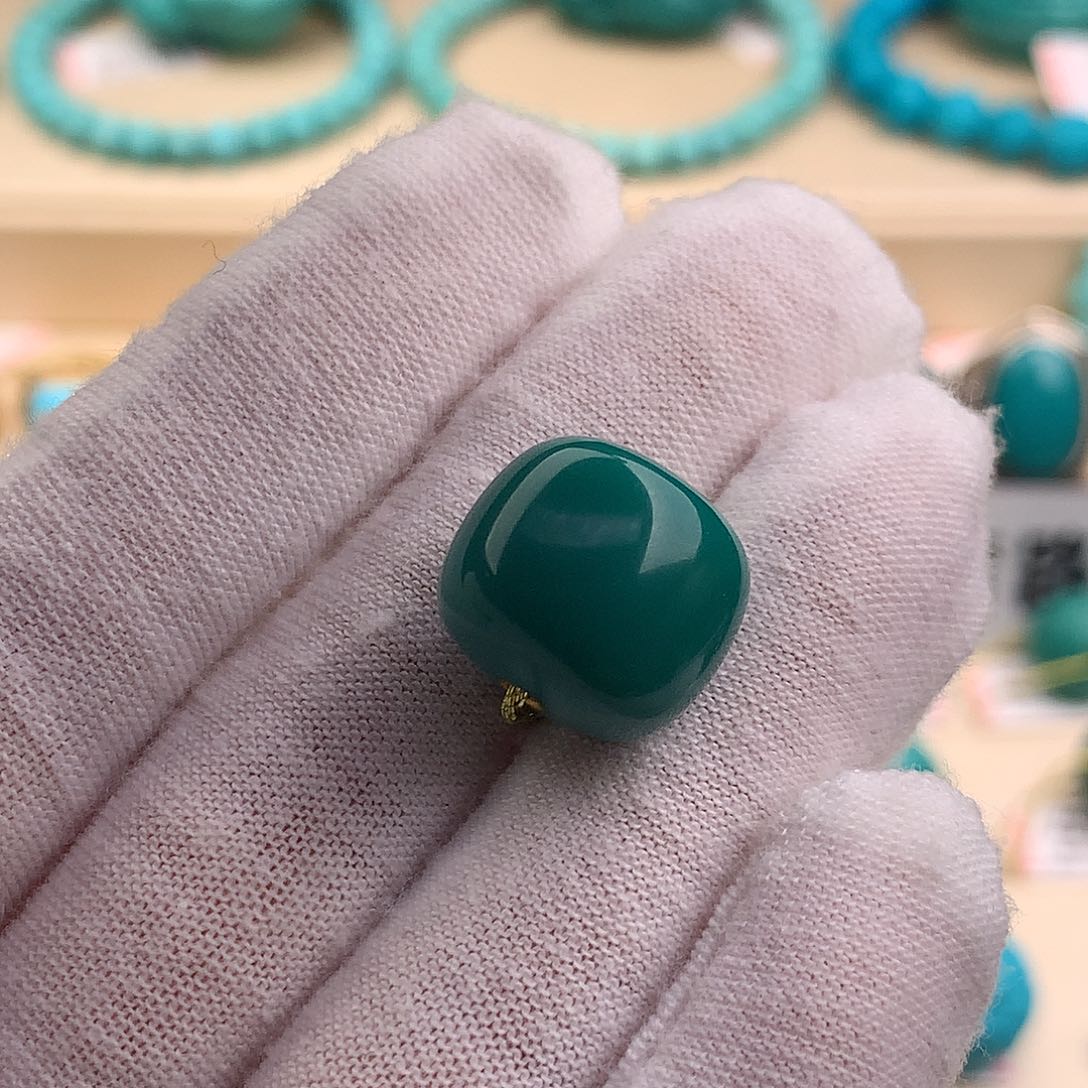 绿松石珠宝奇石未镶嵌14.7×13