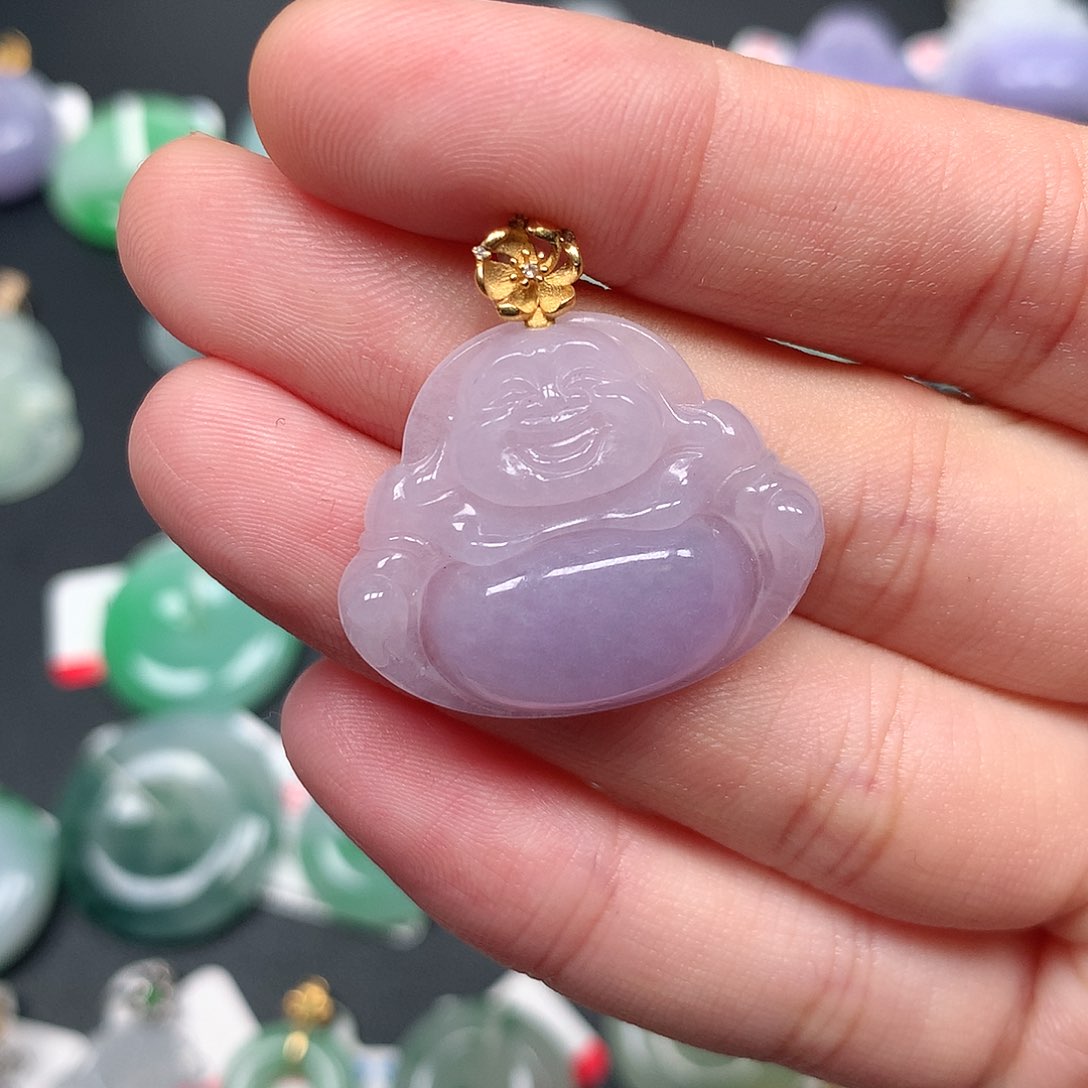 颈饰18K金镶嵌翡翠翡翠吊坠