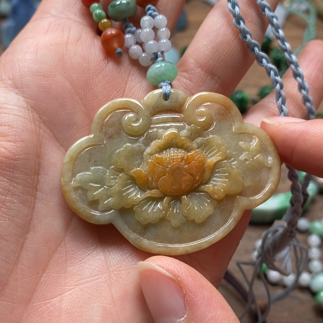 翡翠未镶嵌颈饰复古国风