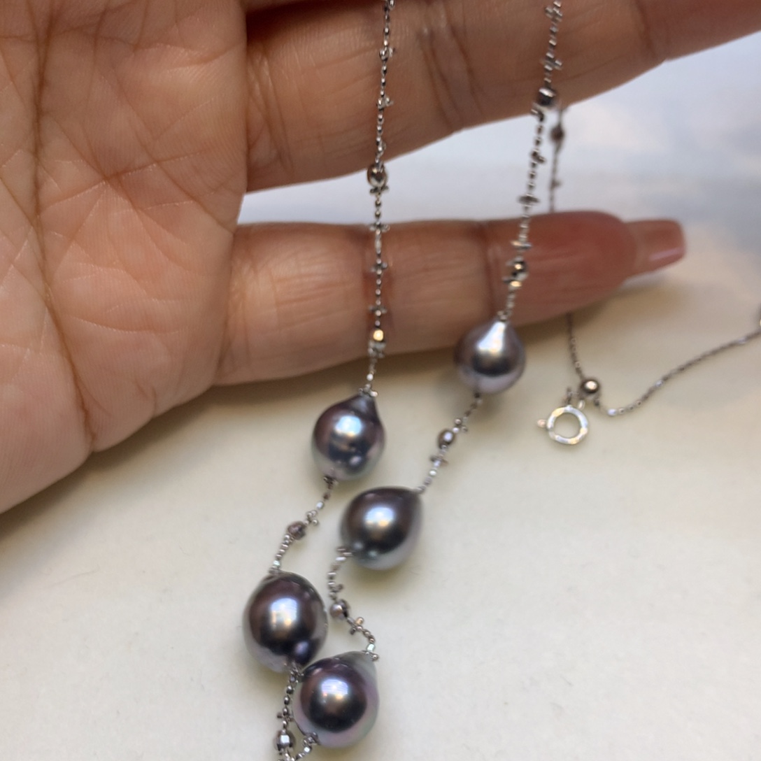 颈饰银S925镶嵌海水珍珠