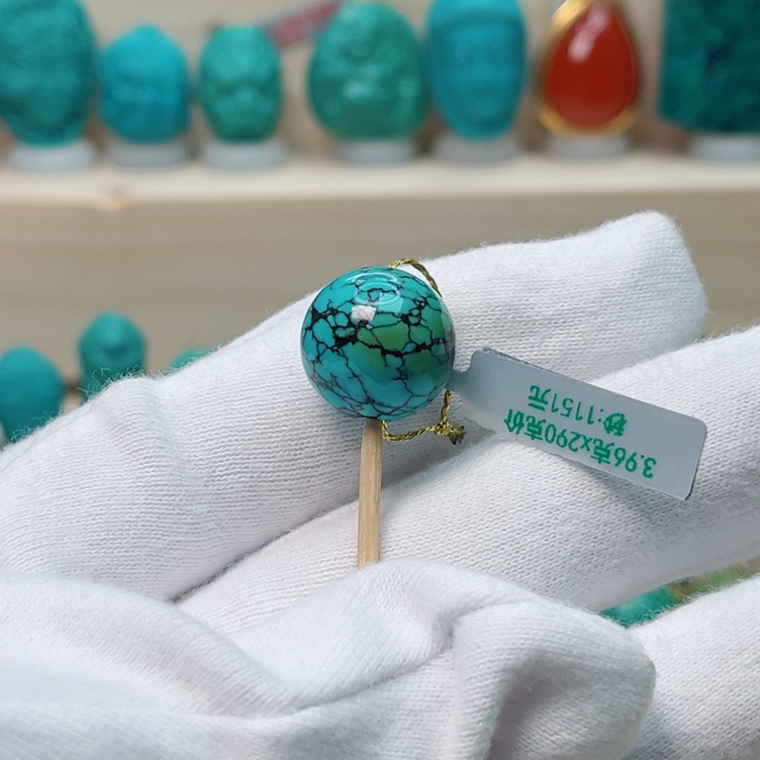 绿松石圆珠未镶嵌阿*哥