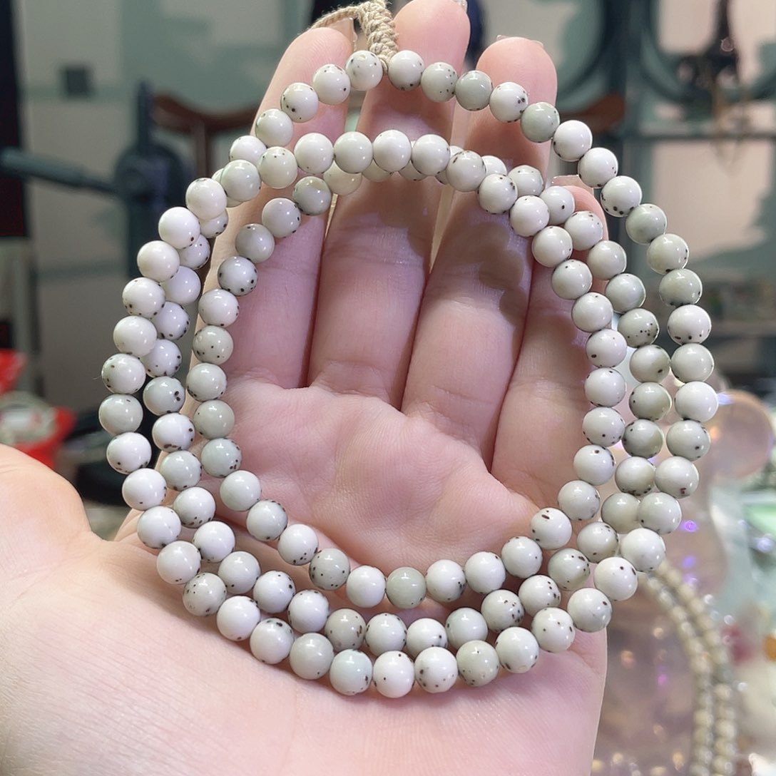星月菩提手串海南同枝果6x 6通体大留白