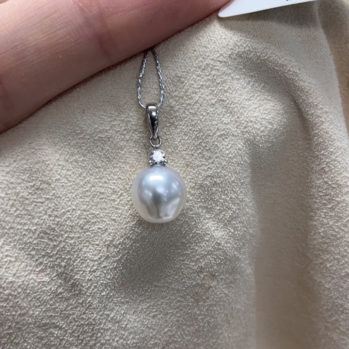 海水珍珠颈饰银S925镶嵌澳白 8-9mm 52号