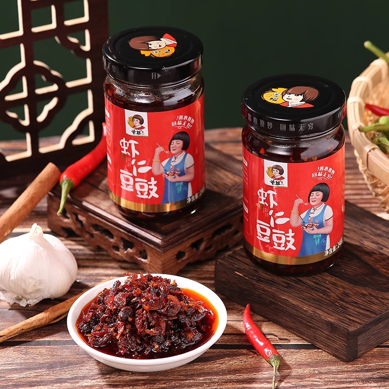 曾姐虾仁豆豉湖南特产农家风味下饭菜自制虾米酱即食用下饭拌面酱