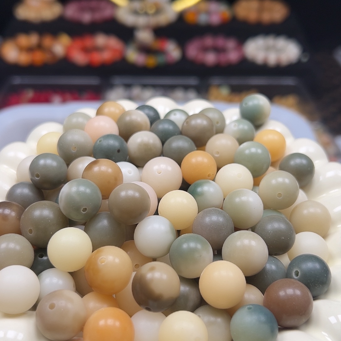 菩提根/象牙果手串微瑕卡14/15左右多宝圆130颗