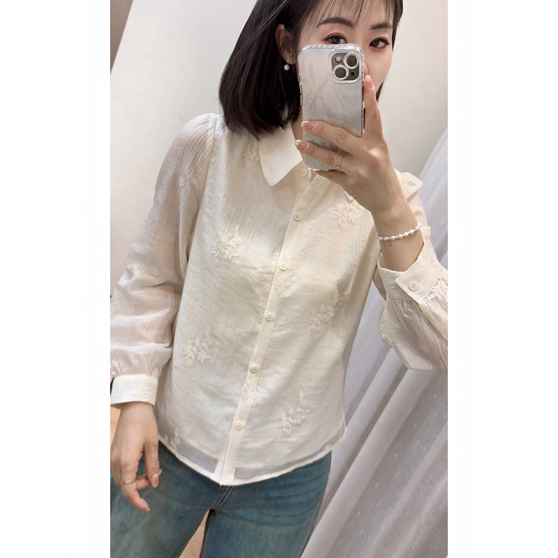 【清款】重工刺绣 翻领衬衫25151-1