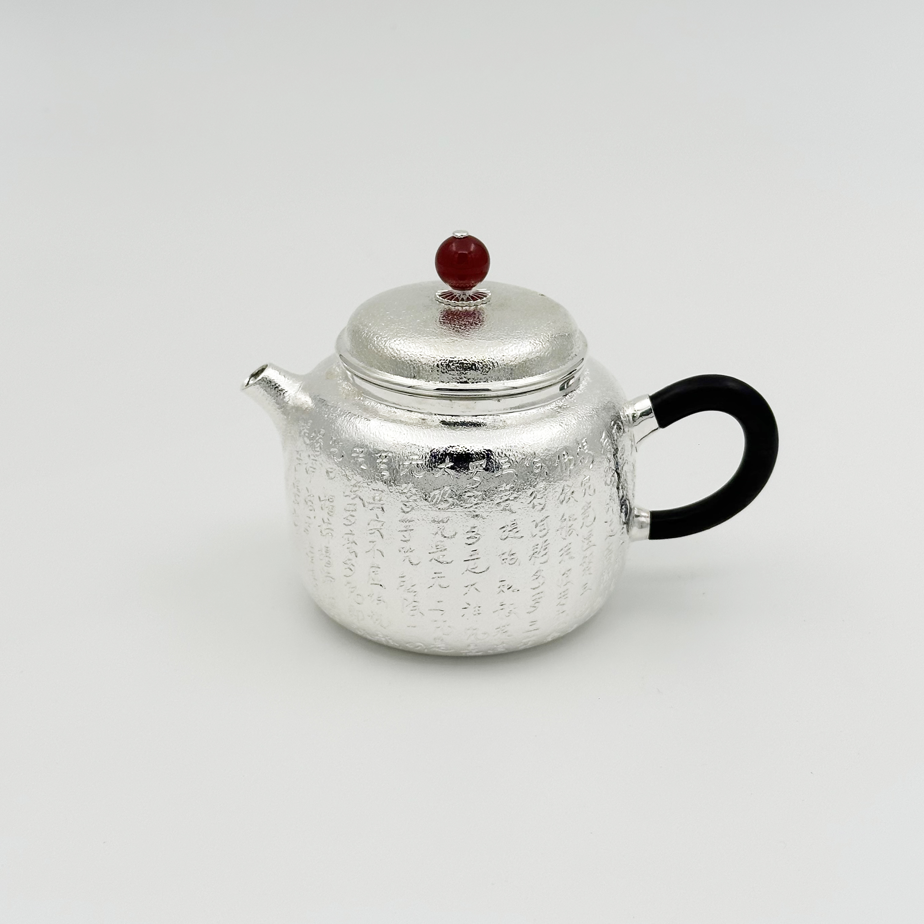 手工锤纹心经篆刻泡茶壶