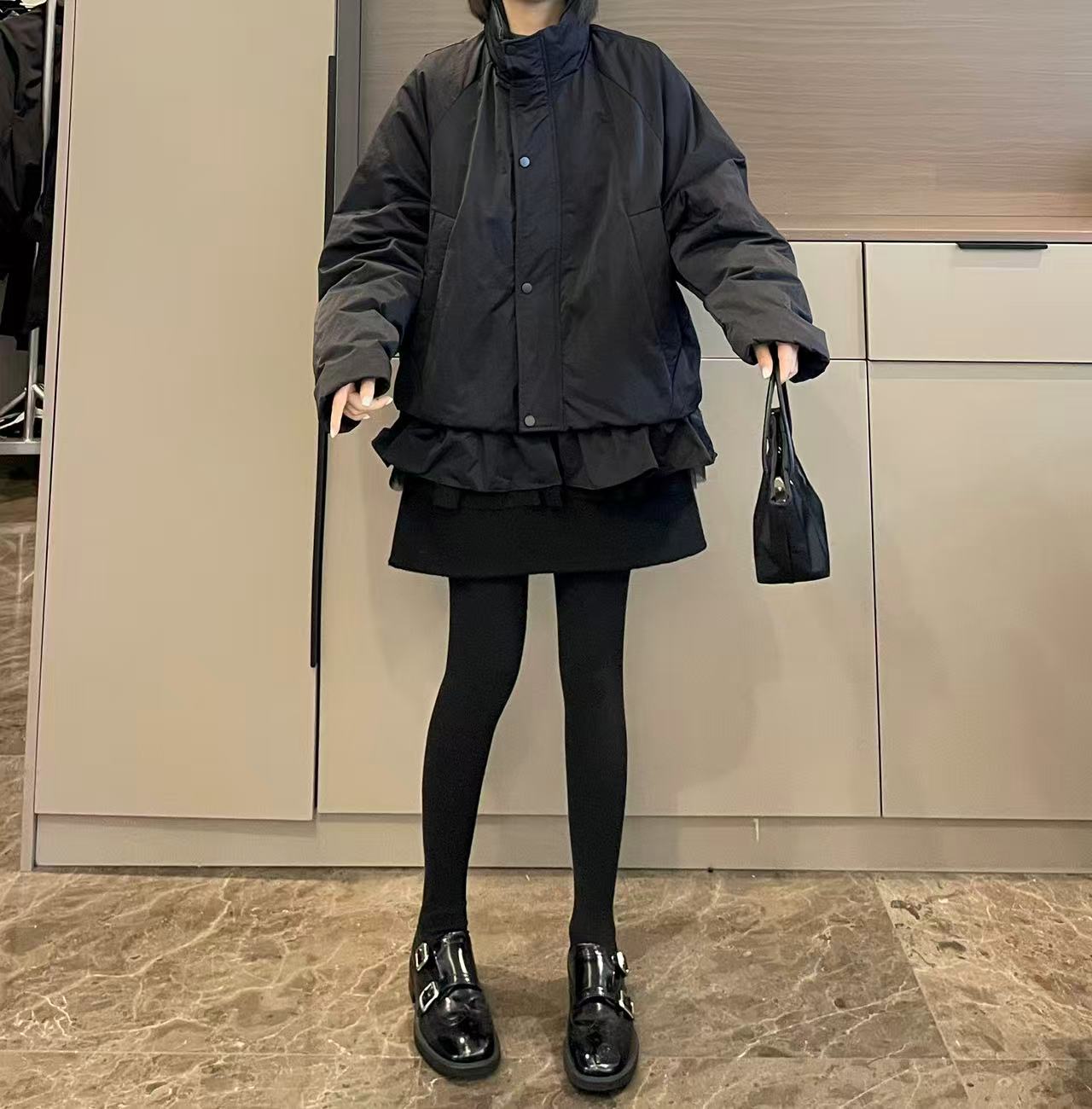 米可/MK-3327ZJ【荷叶边花苞下摆羽绒服】时尚休闲冬季新款羽绒服