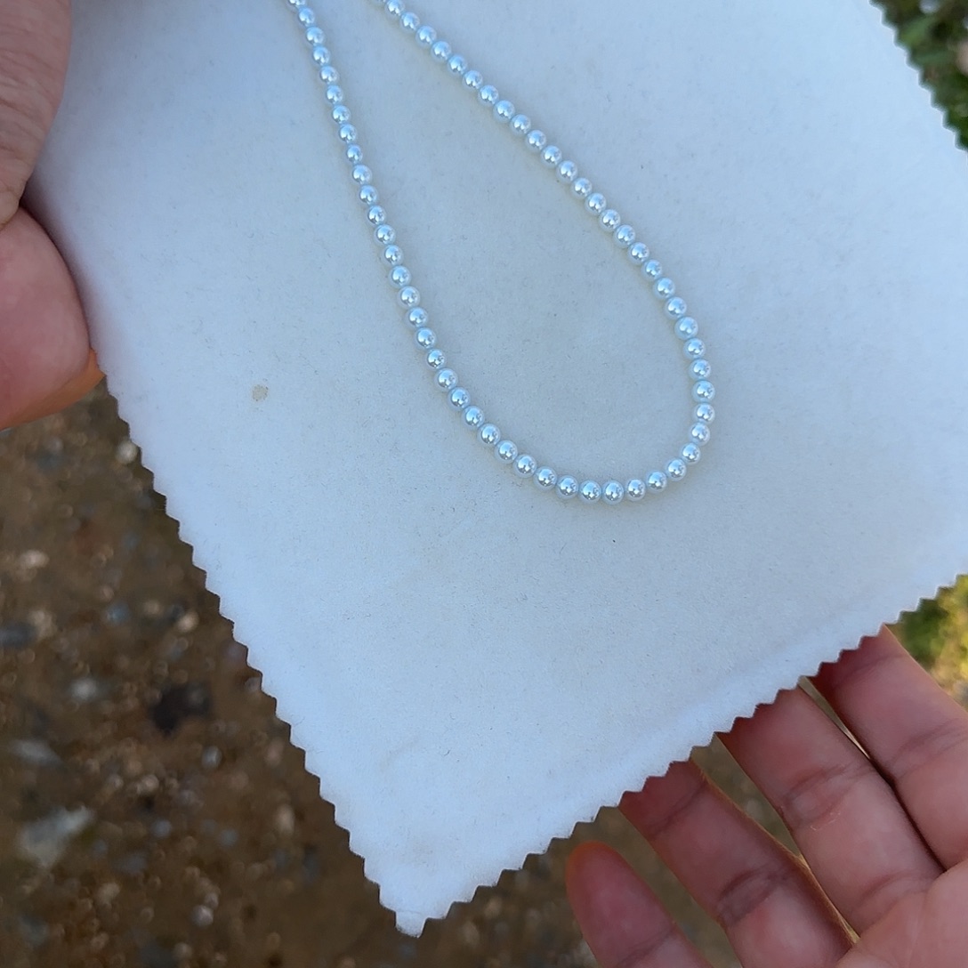 淡水珍珠银S925镶嵌颈饰4-5无核极光镜面正圆无暇冷白