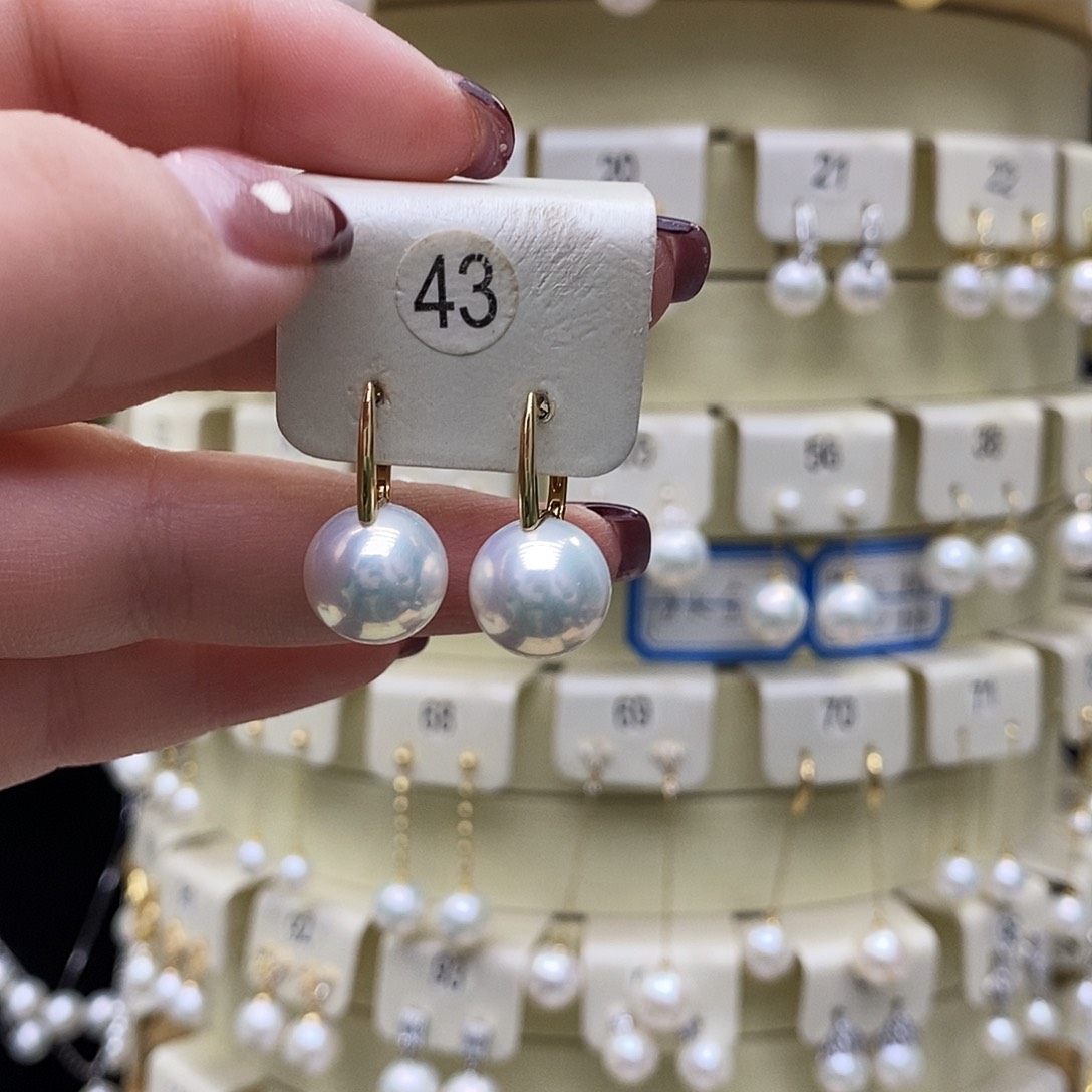 淡水珍珠耳饰18K金镶嵌