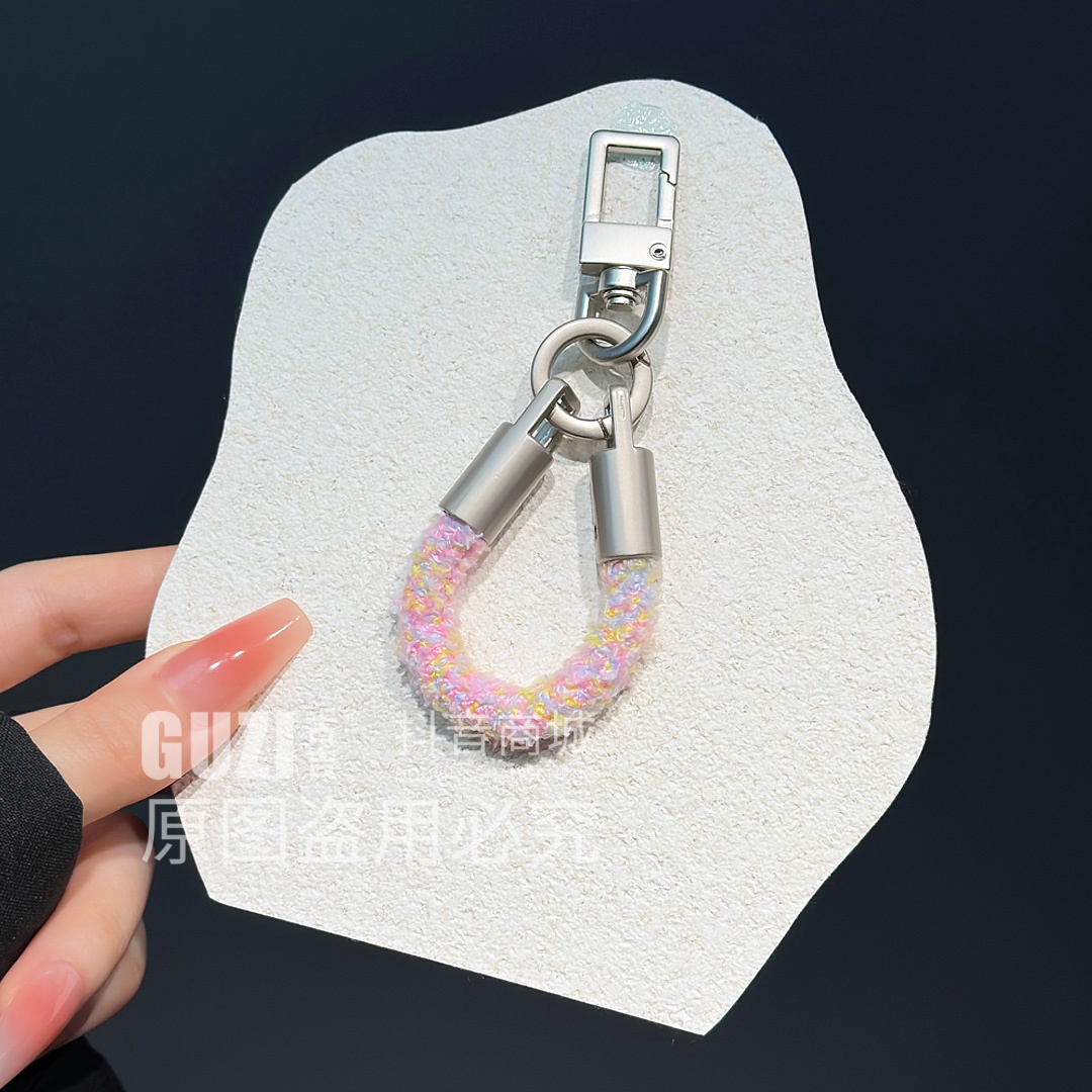 多彩毛茸茸手机挂绳迷你指环扣手提链个性设计手机壳钥匙扣通用款