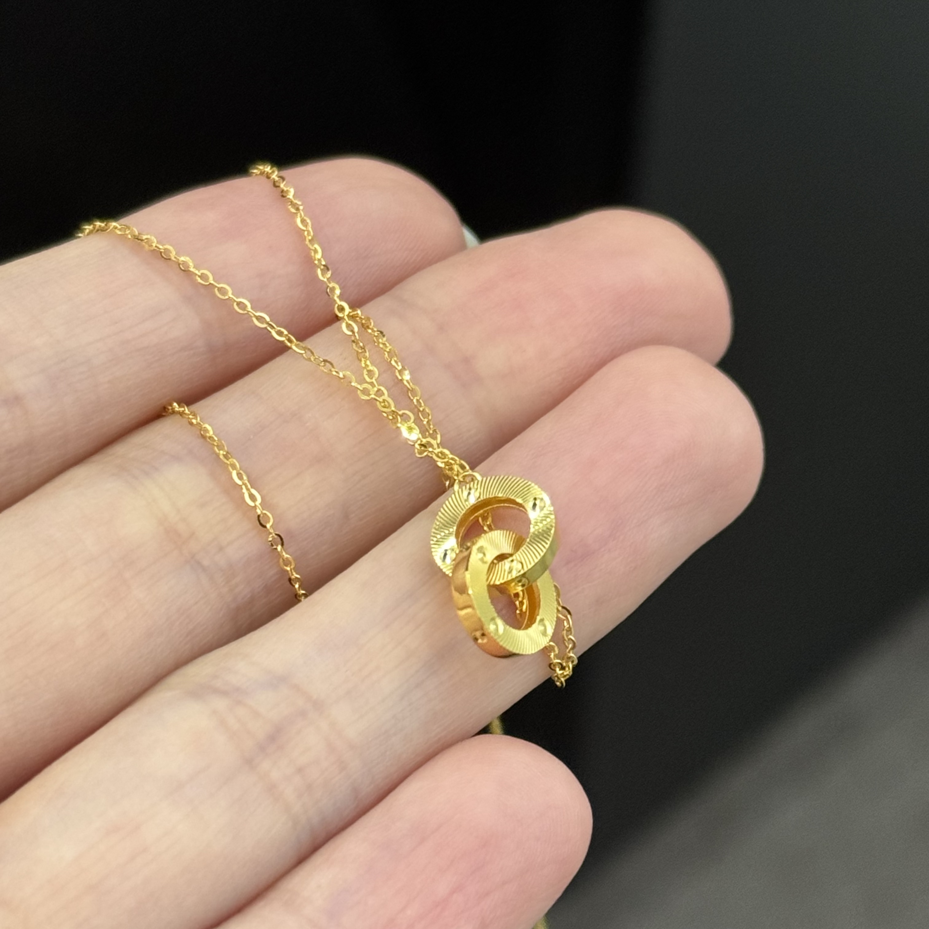 环环相扣套链42+3cm 足金999 黄金套链