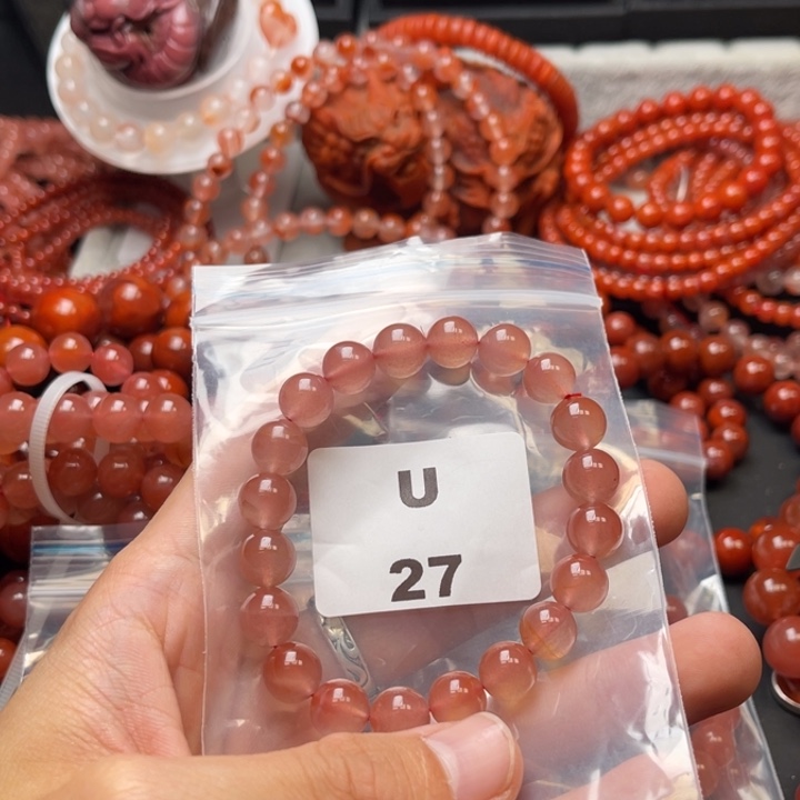 南红玛瑙未镶嵌多样性发货默认微瑕称重9mm