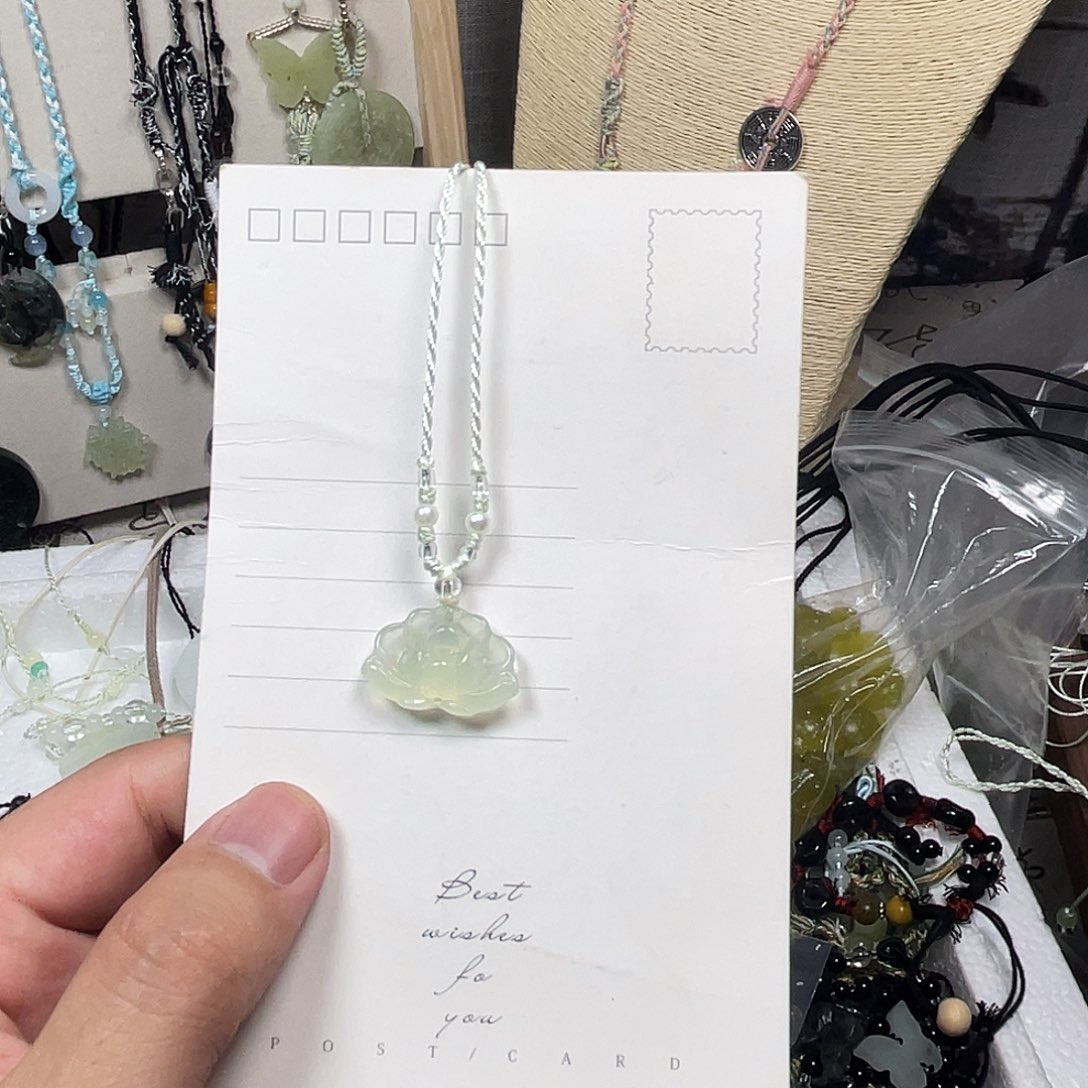 蛇纹石玉合金颈饰