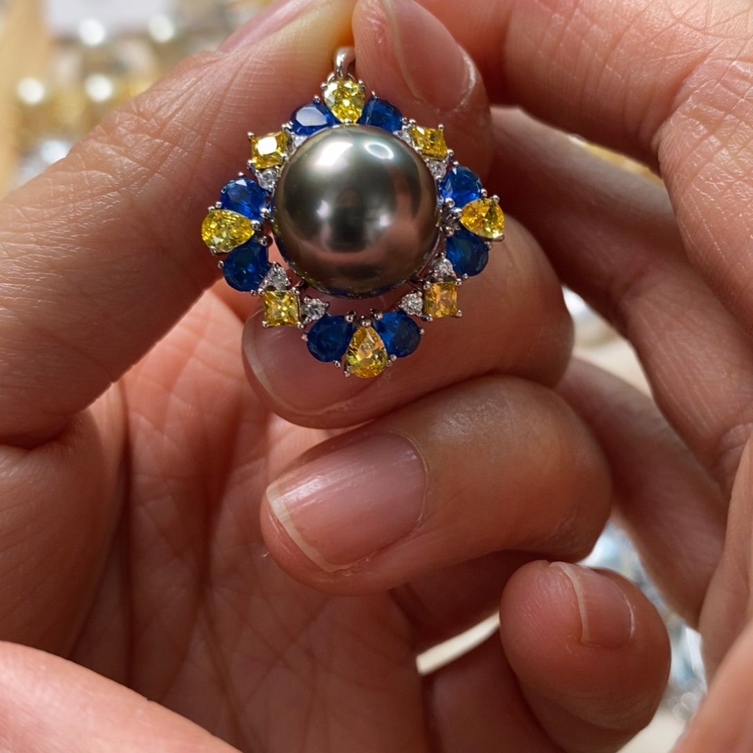 海水珍珠颈饰银S925镶嵌