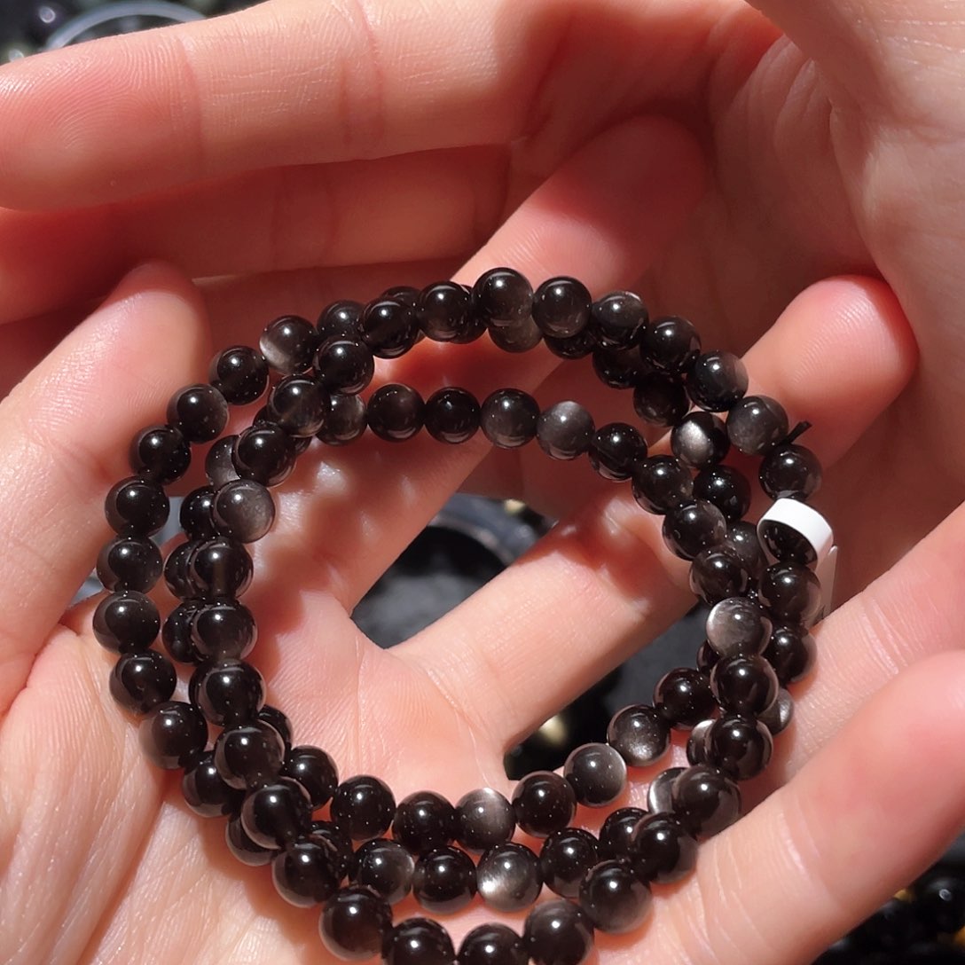 黑曜岩手链未镶嵌钟*