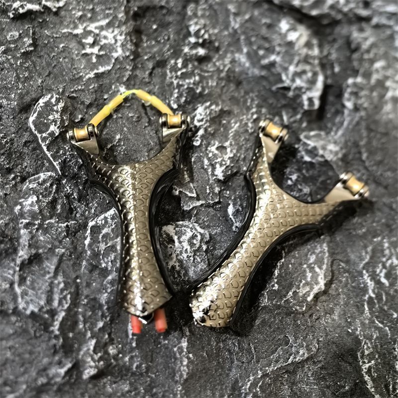 新品航空铝单卡滑轮弹弓顶卡速射成年人户外竞技圆皮大威力高准度