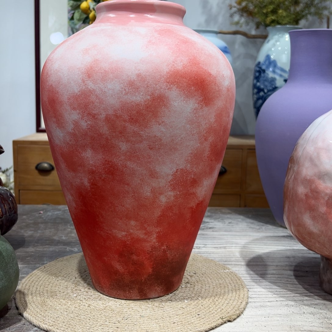 摆件陶瓷花瓶高38口10瑕疵