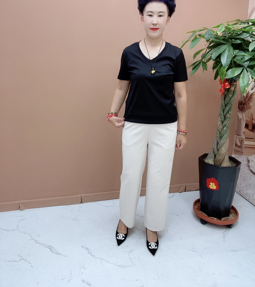 76157九分夏季冰柔棉直筒裤