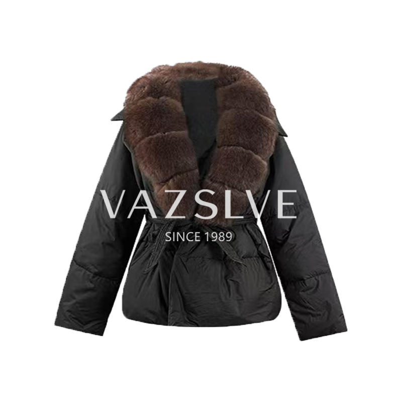 【VAZSLVE/全新奢品】捡漏"金狐传说"白鹅绒服拼狐狸毛领外套A26