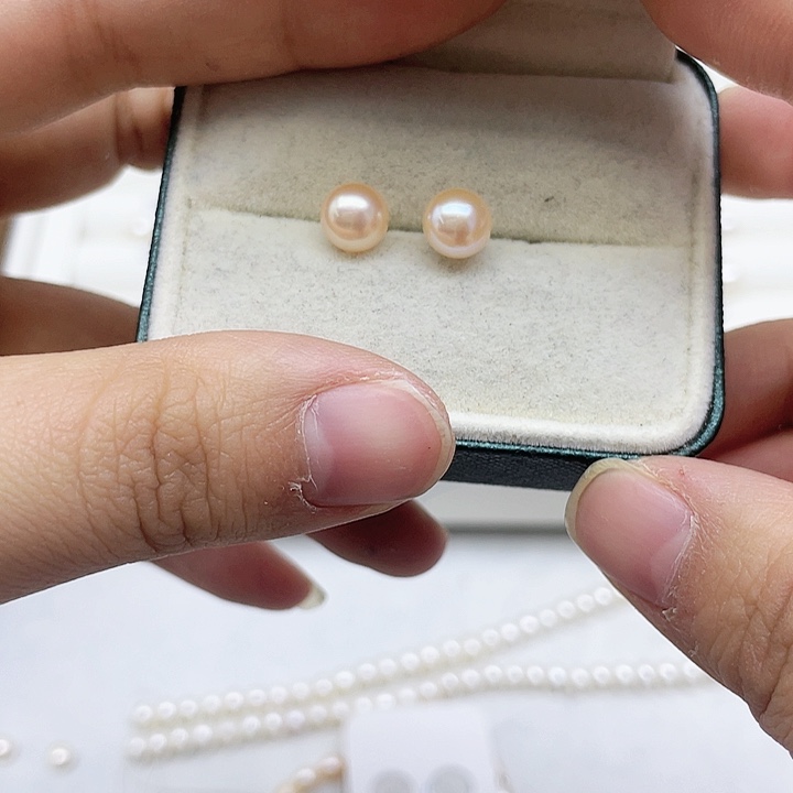 淡水珍珠耳饰银S925镶嵌祖***朵