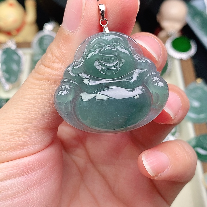 颈饰银S925镶嵌翡翠王***?吊坠