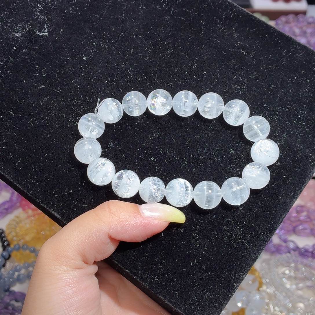 水晶手串未镶嵌棉*天然水晶12.6