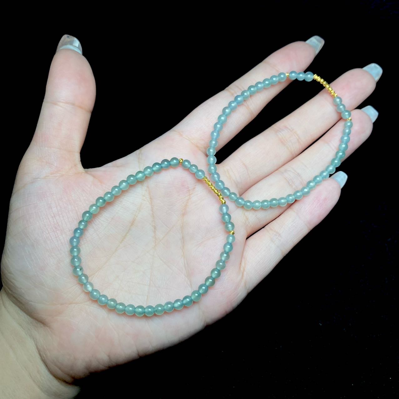 【云上好物】翡翠手串-多样性发其一-3.5mm-DS48583-9（JG）