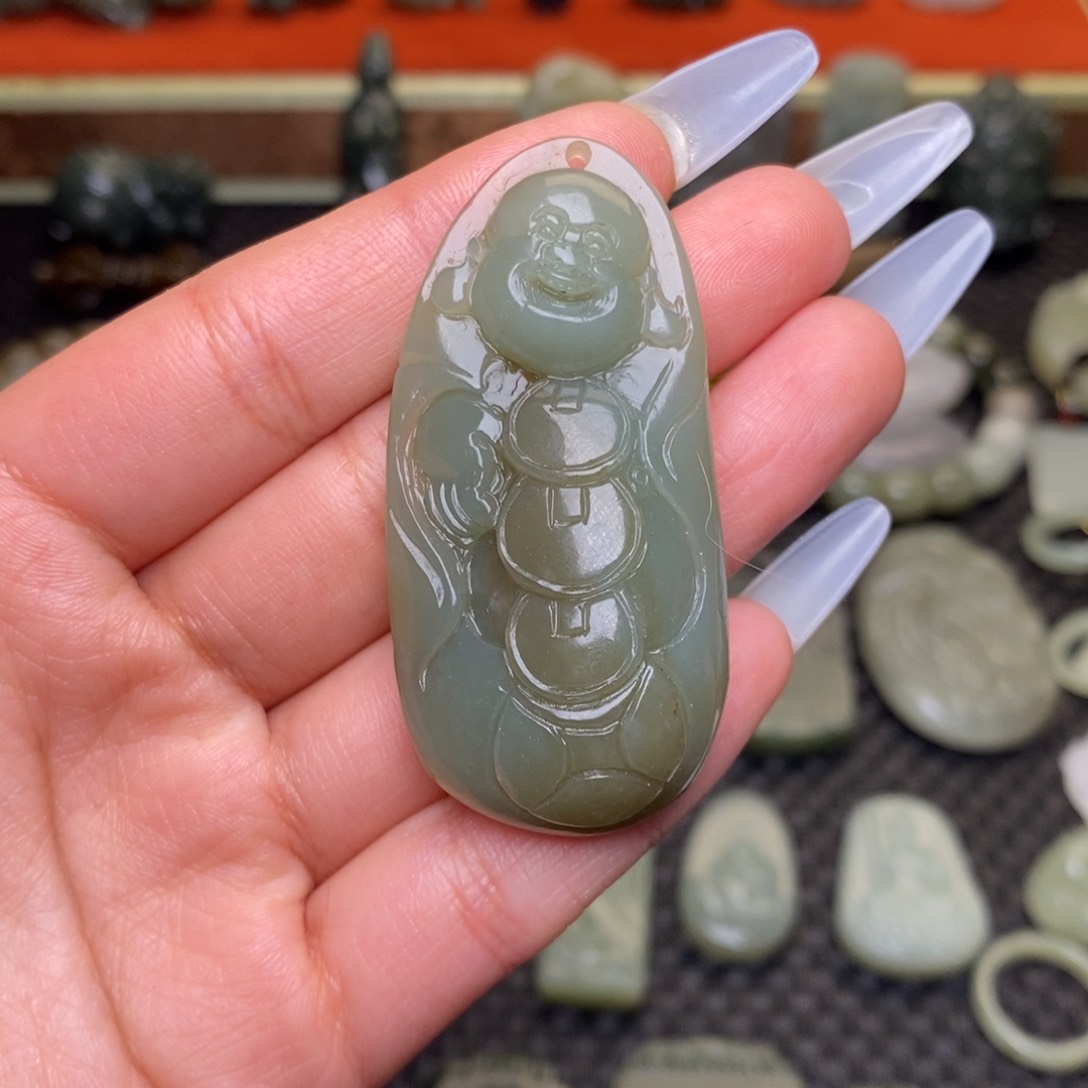 和田玉颈饰未镶嵌穿绳需备注