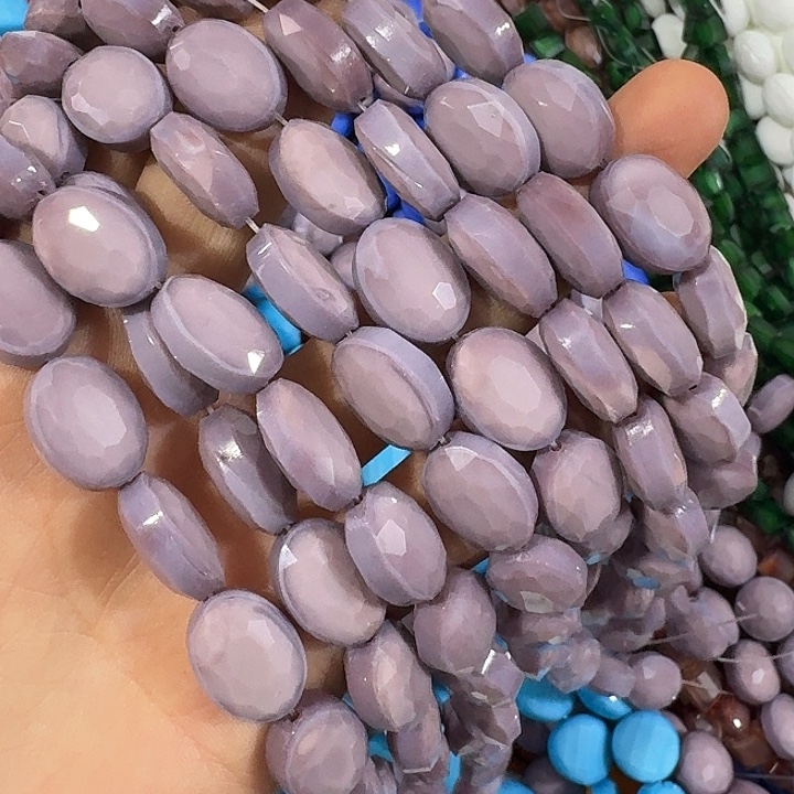 玛瑙/玉髓合金珠宝半成品一条香芋紫大蛋形