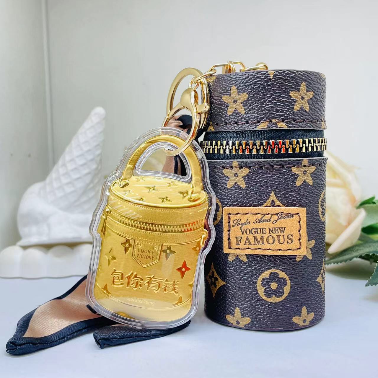 含金工艺品【富贵专属】经典老花手机挂 包挂 零钱包