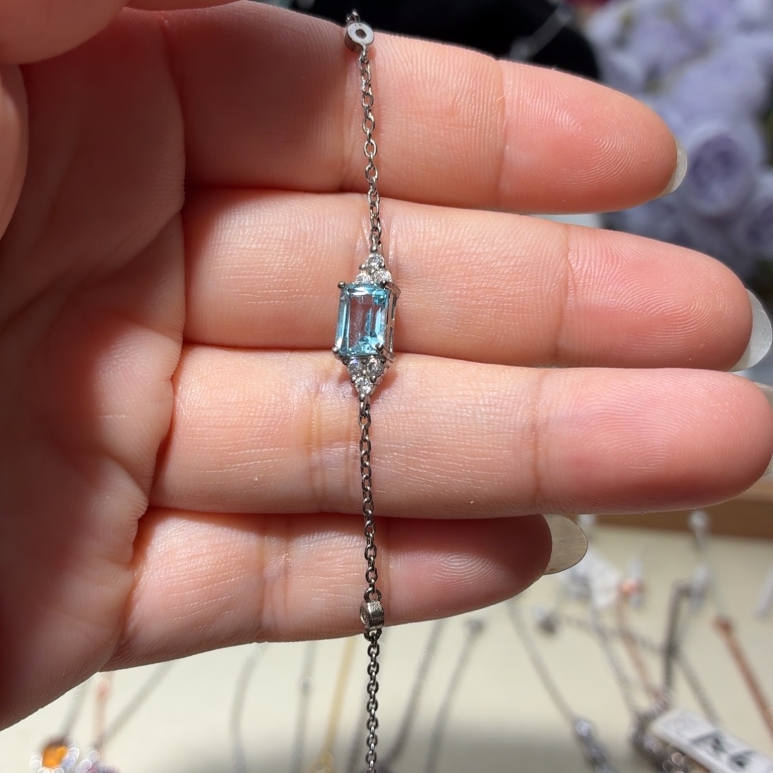 托帕石手链银S925镶嵌