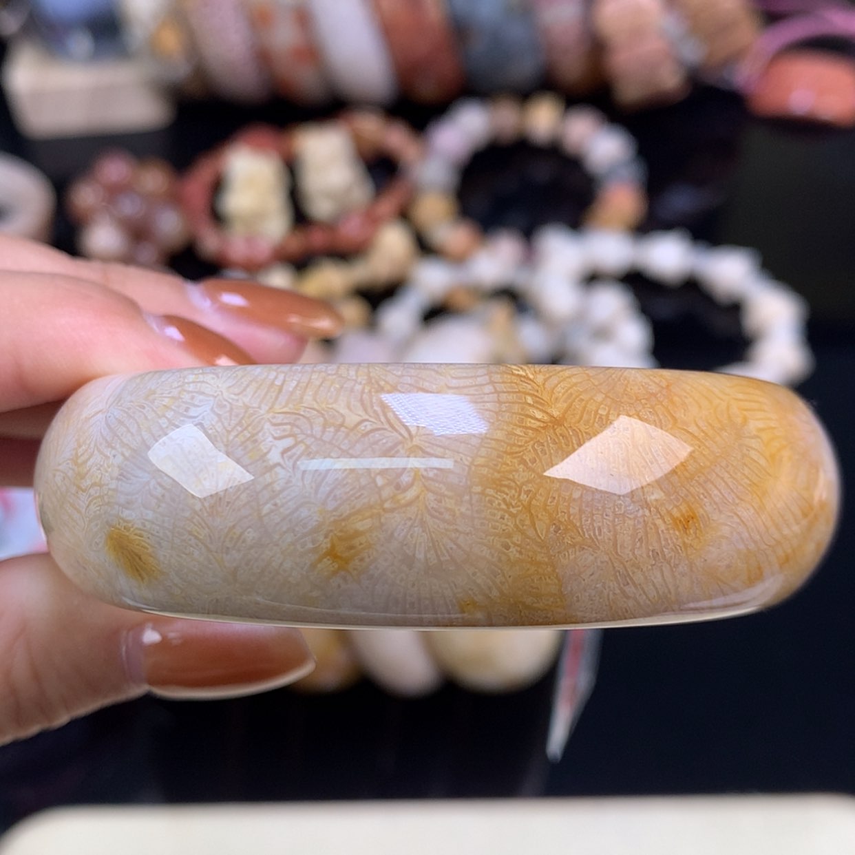 【闪购商品】颈饰未镶嵌硅化珊瑚（珊瑚玉）精品手镯55.7（6号）