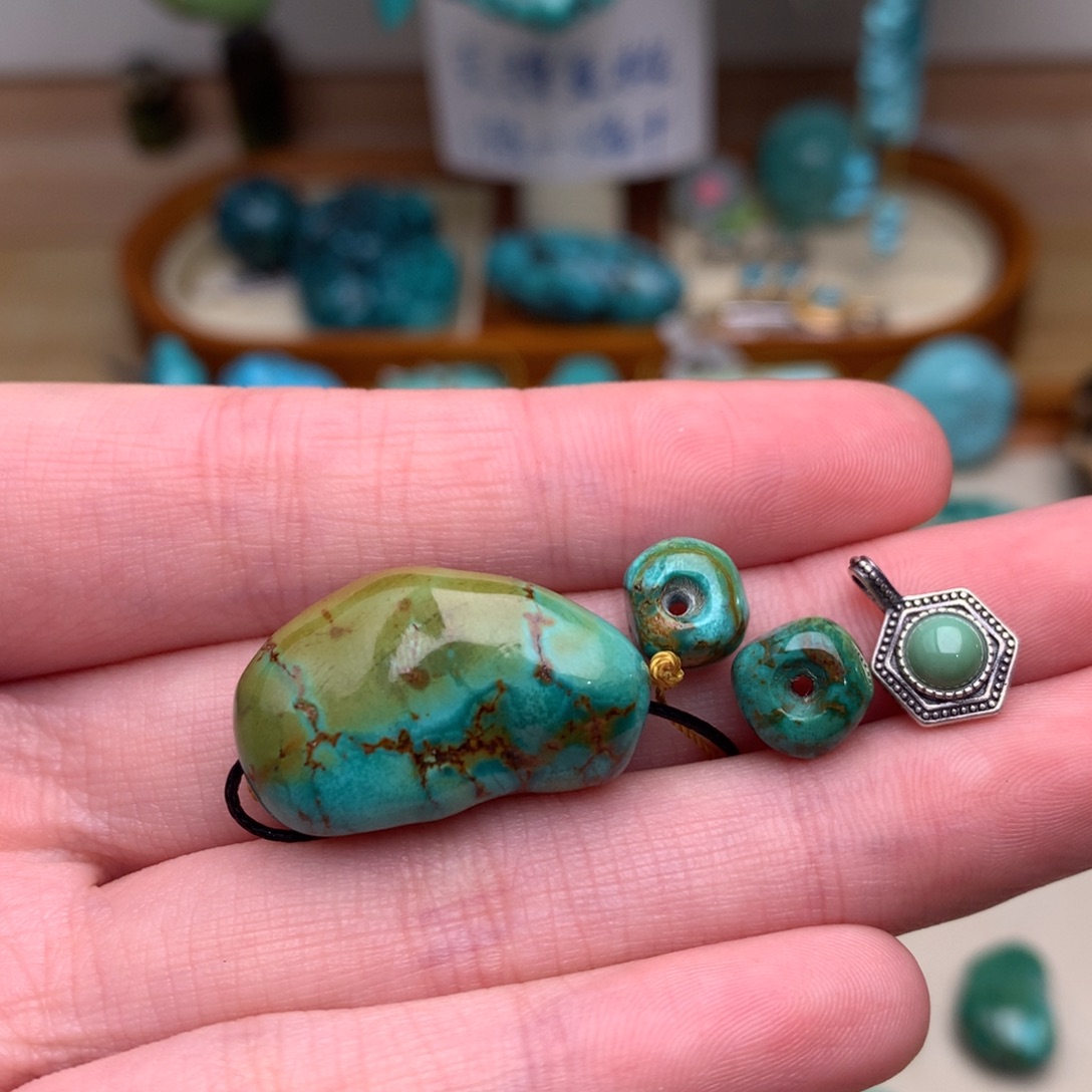 绿松石银S925镶嵌珠宝奇石