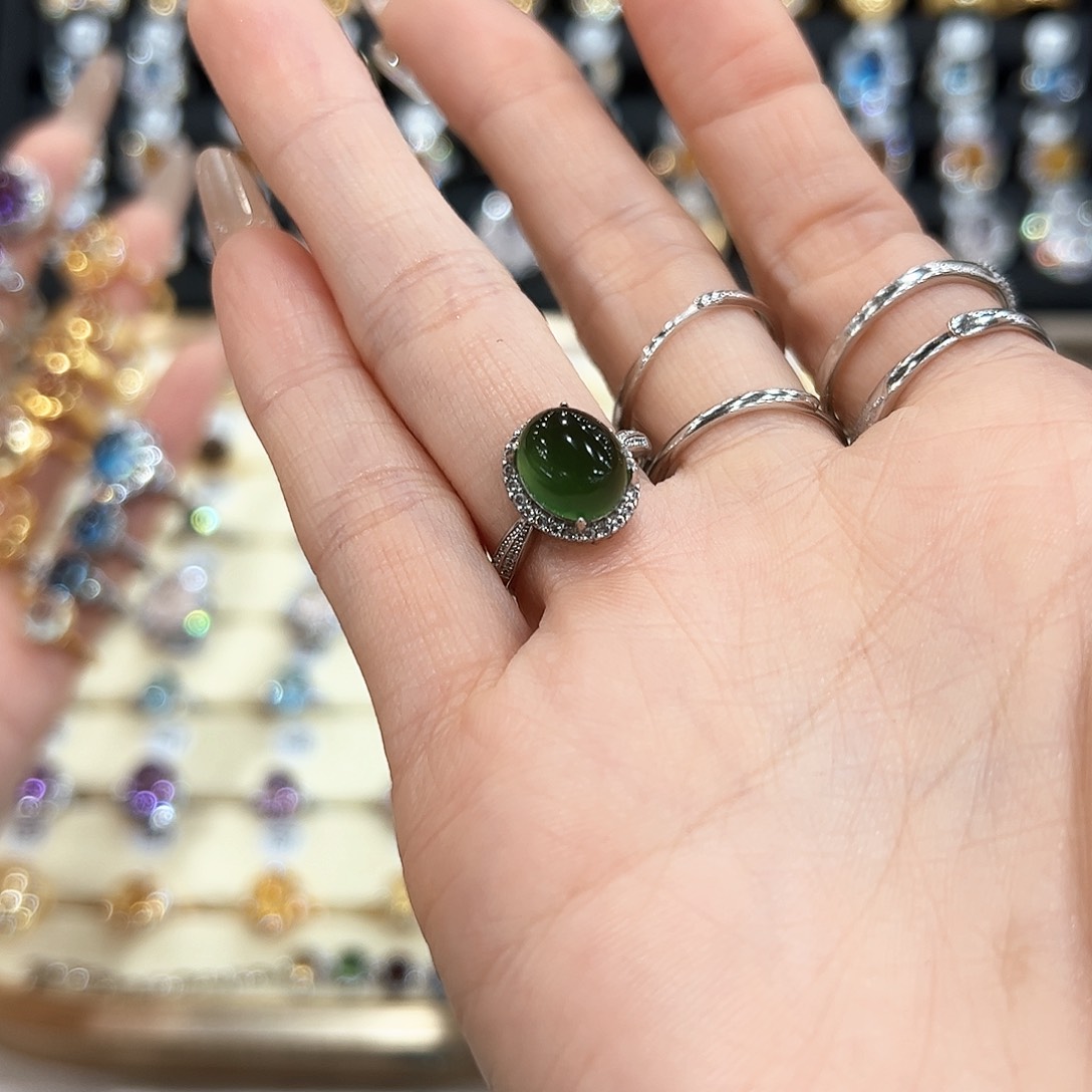 水晶金色拖不保色介意慎拍银托不掉色银S925镶嵌喵*