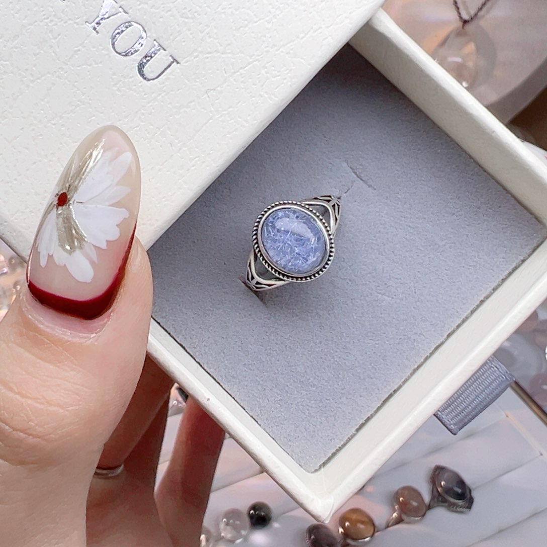 水晶戒指未镶嵌喵****?蓝线石 12