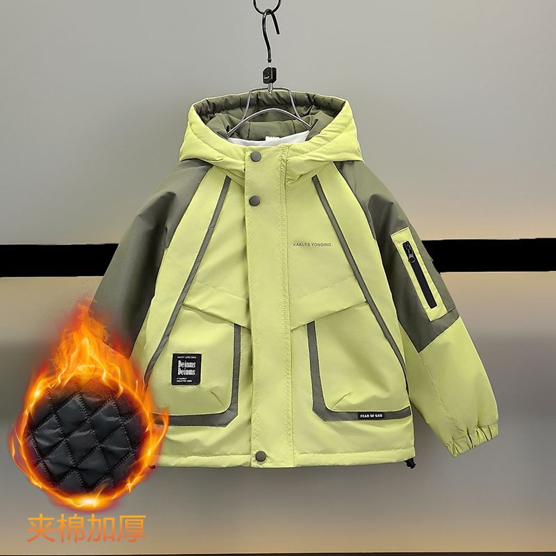 【加棉加厚】男童冬款外套2025新款儿童冲锋衣派克服深秋棉服潮洋气