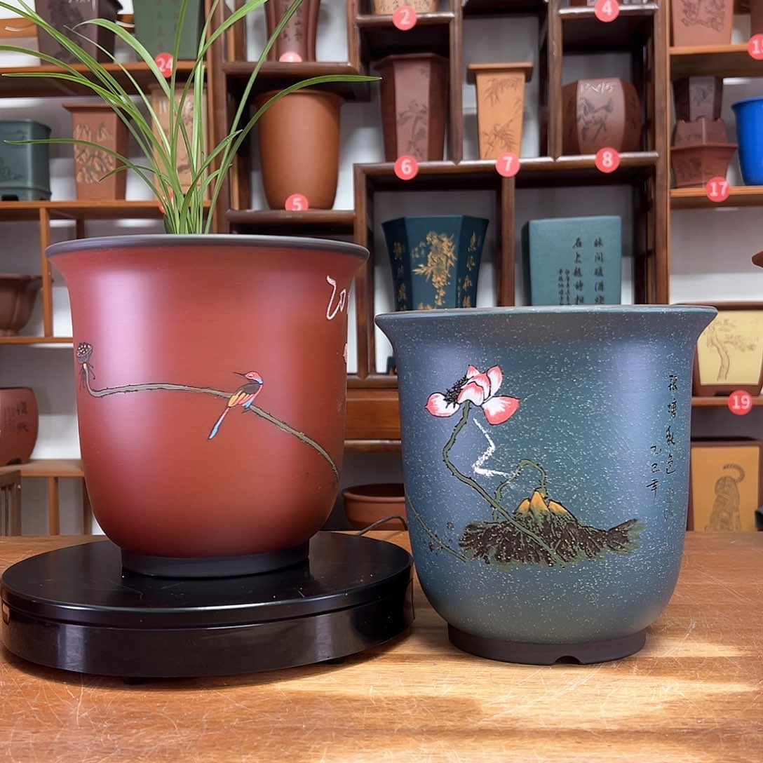 A***岳花盆紫砂周之夏精品紫砂花盆