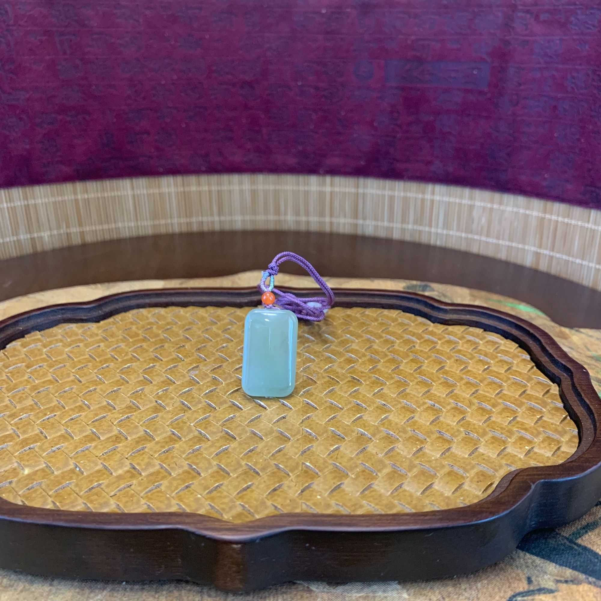 F和田玉小方糖无事牌吊坠0559