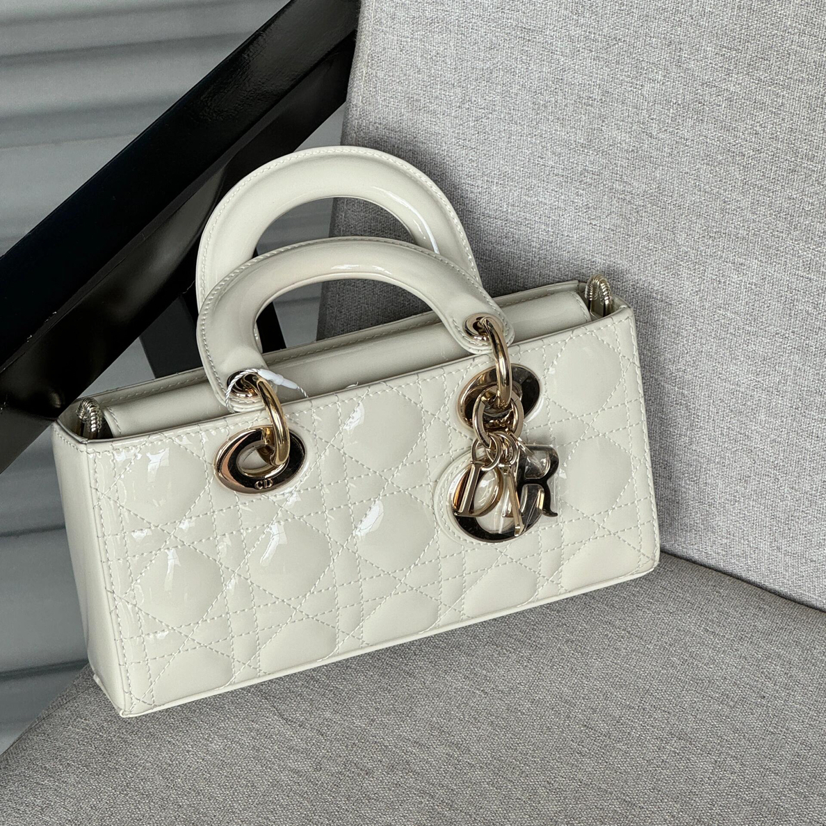 95新 DIOR/迪奥 横版戴妃小号漆皮包/优品