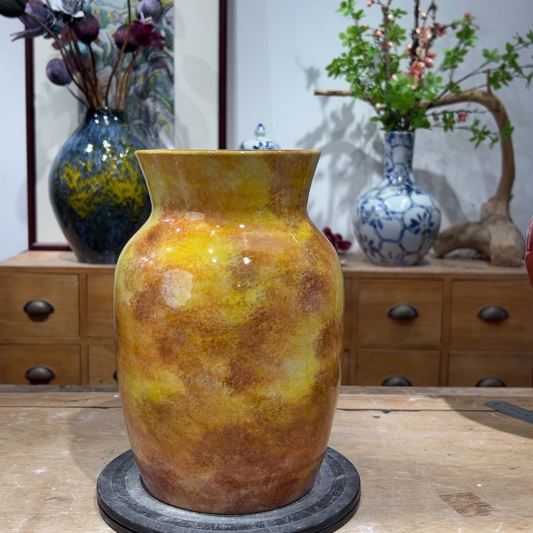 摆件陶瓷花瓶高26口8